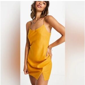 ASOS DESIGN Mustard Slip Dress, size 4